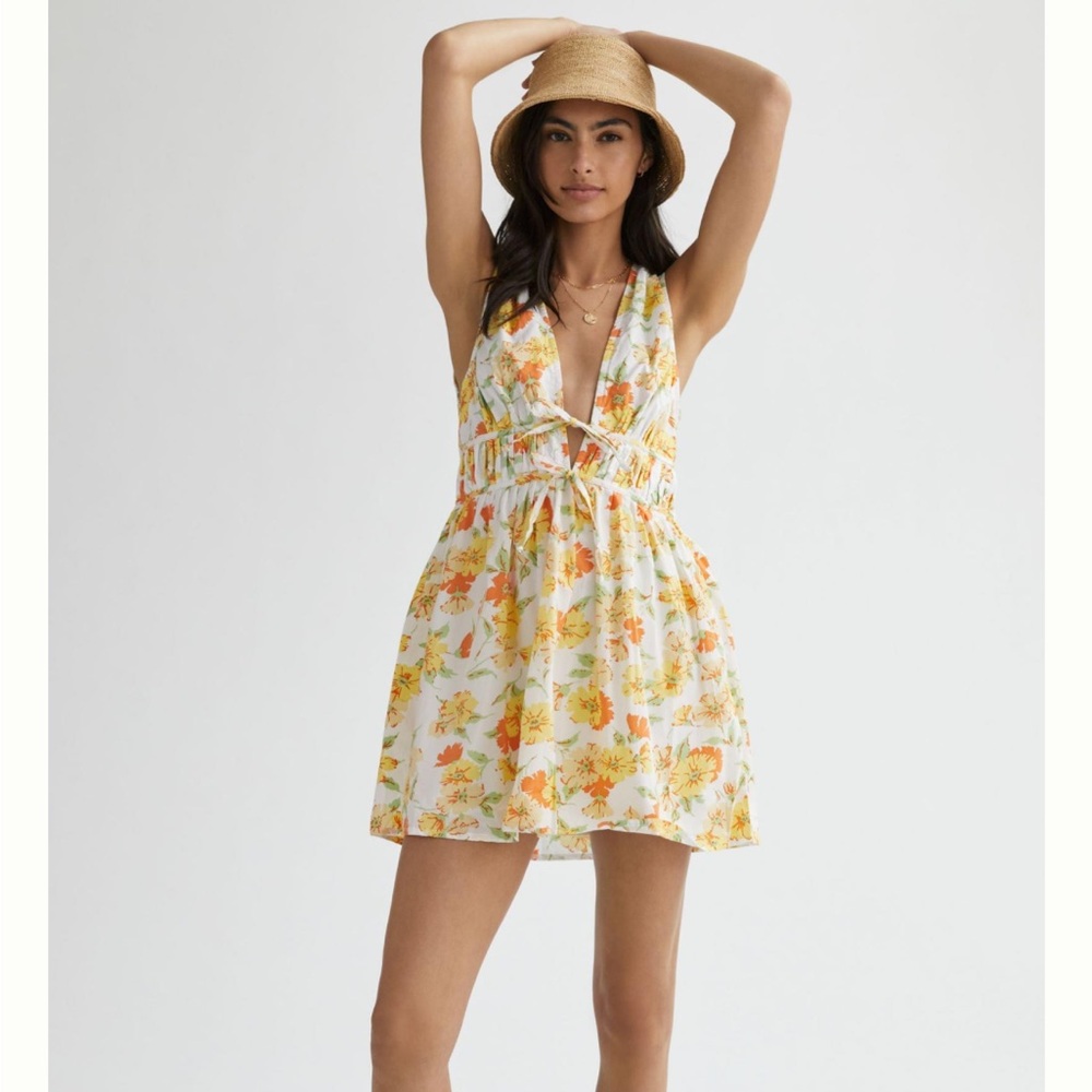 Faithfull the Brand V-Neck Mini Dress